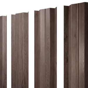 Штакетник М-образный В с прямым резом 0,45 Print Elite White Wood TwinColor