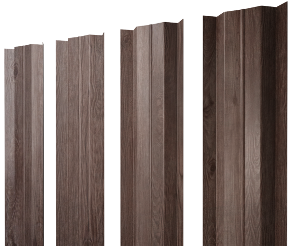 Штакетник М-образный В с прямым резом 0,45 Print Elite White Wood TwinColor