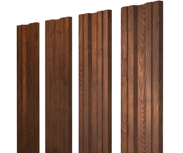 Штакетник М-образный В с прямым резом 0,45 Print Premium Golden Wood Fresh TwinColor