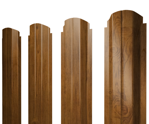 Штакетник П-образный А фигурный 0,45 Print-Double Elite Golden Wood