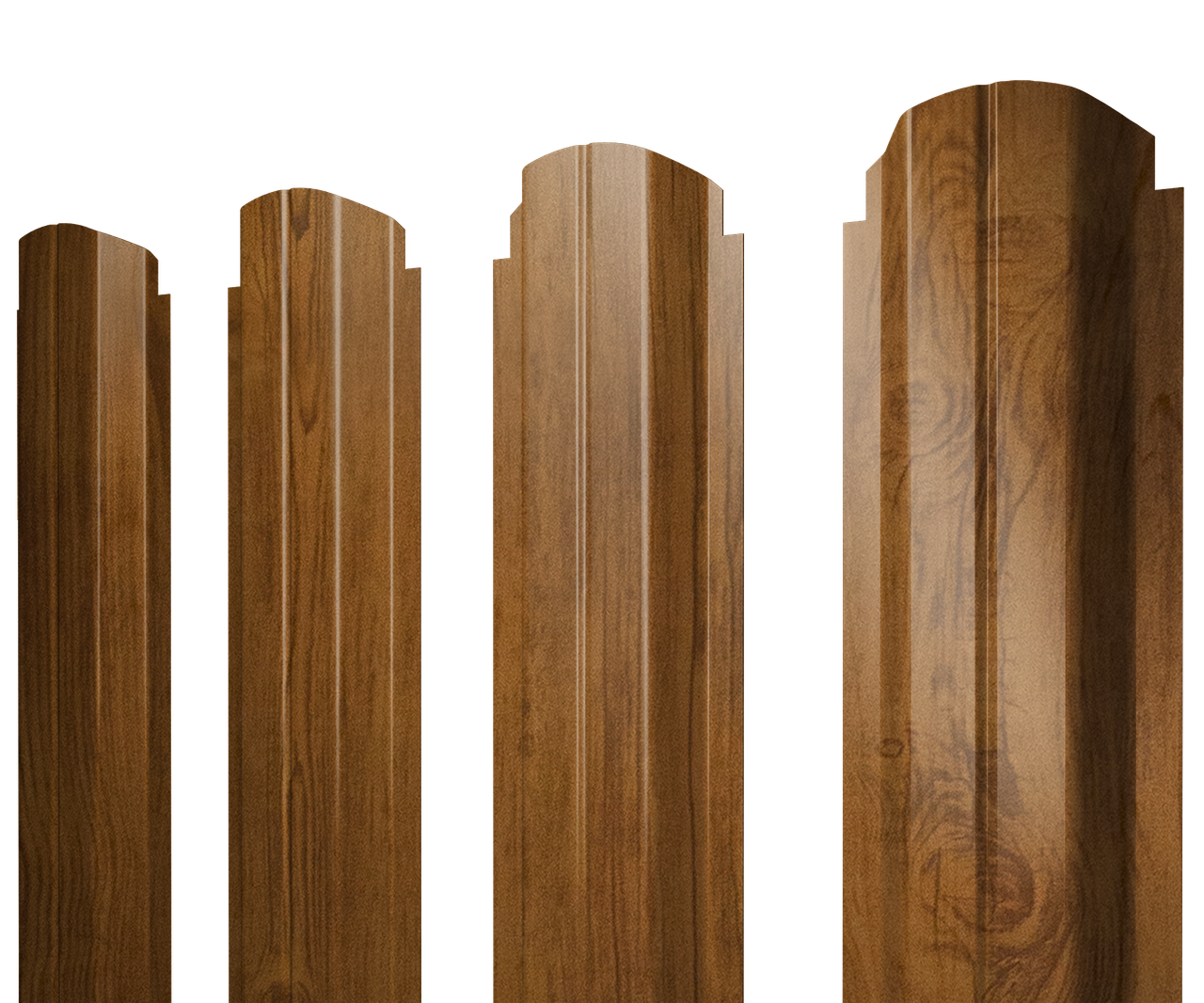 Штакетник П-образный А фигурный 0,45 Print-Double Elite Golden Wood