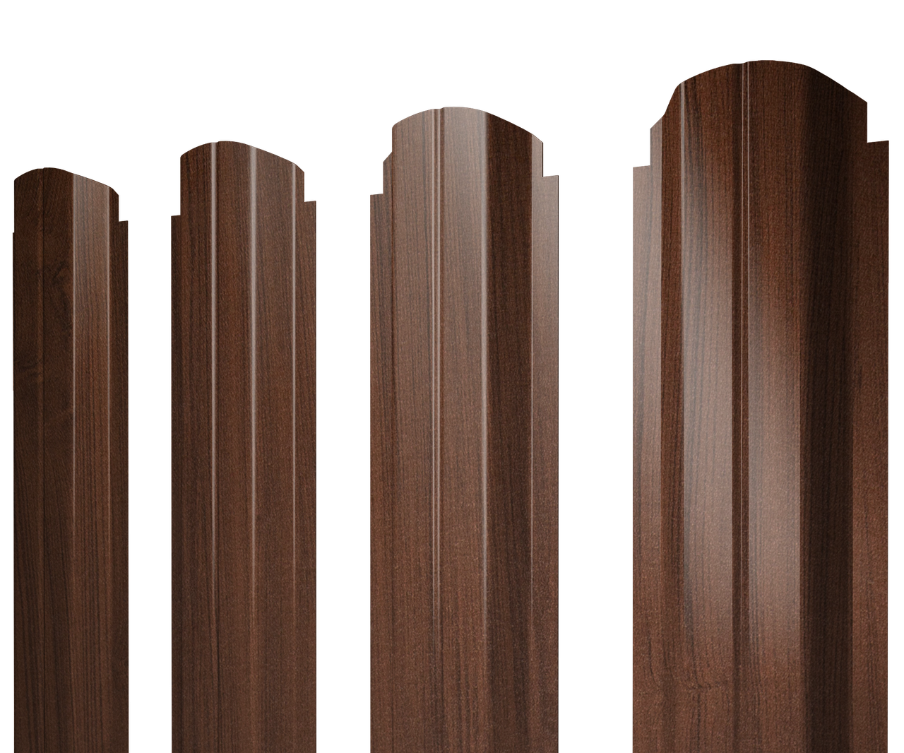 Штакетник П-образный А фигурный 0,45 Print Elite Choco Wood TwinColor