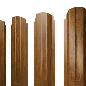 Штакетник П-образный А фигурный 0,45 Print Elite Golden Wood TwinColor