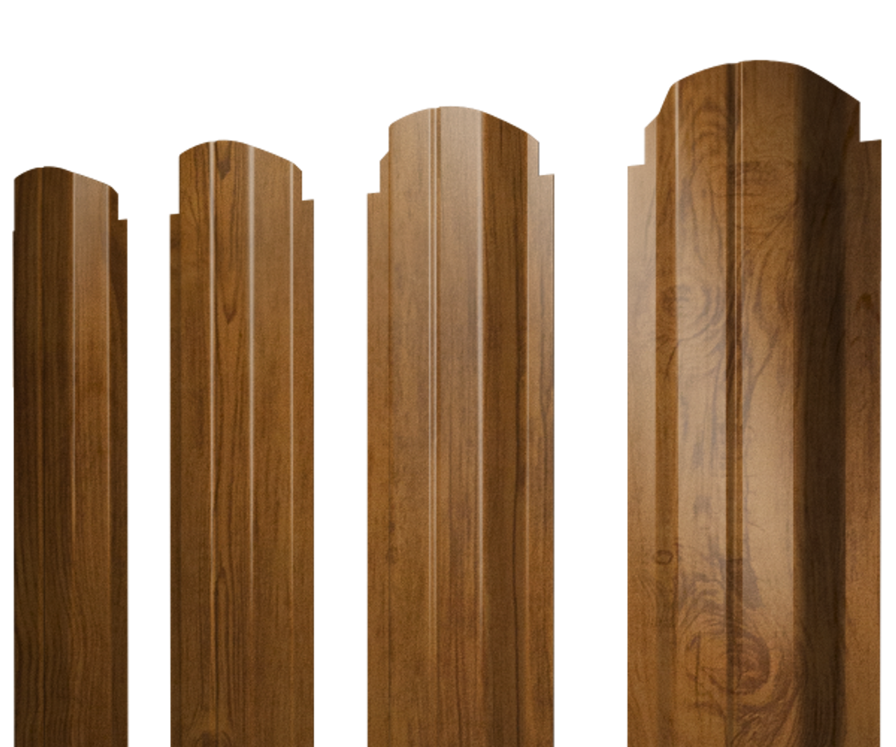 Штакетник П-образный А фигурный 0,45 Print Elite Golden Wood TwinColor