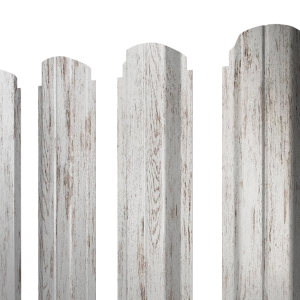 Штакетник П-образный А фигурный 0,45 Print Elite Snow Wood TwinColor