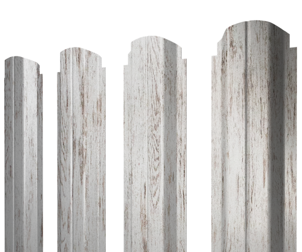 Штакетник П-образный А фигурный 0,45 Print Elite Snow Wood TwinColor