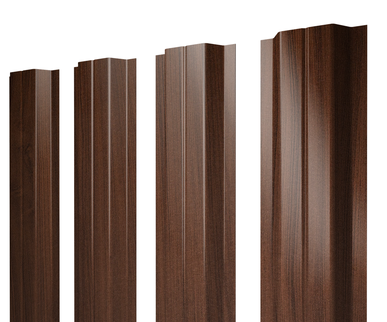 Штакетник П-образный A с прямым резом 0,45 Print Elite Choco Wood TwinColor