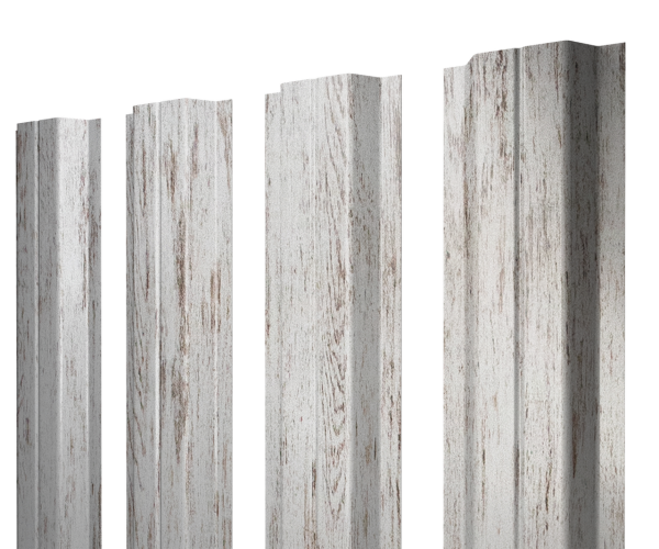 Штакетник П-образный A с прямым резом 0,45 Print Elite Snow Wood TwinColor