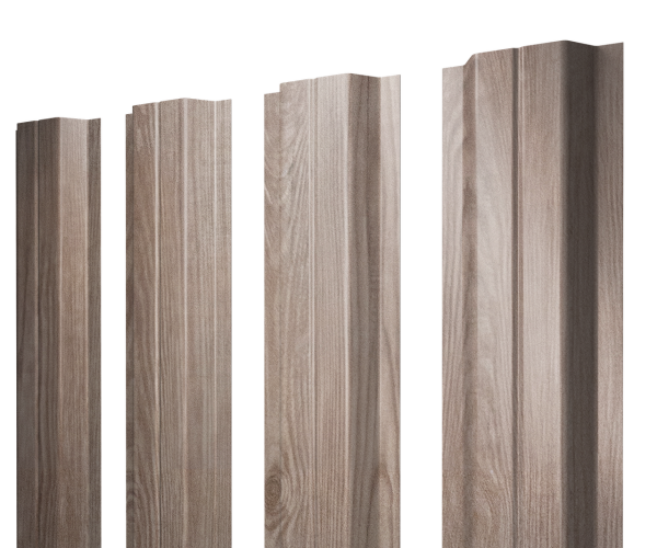 Штакетник П-образный A с прямым резом 0,45 Print Elite White Wood TwinColor