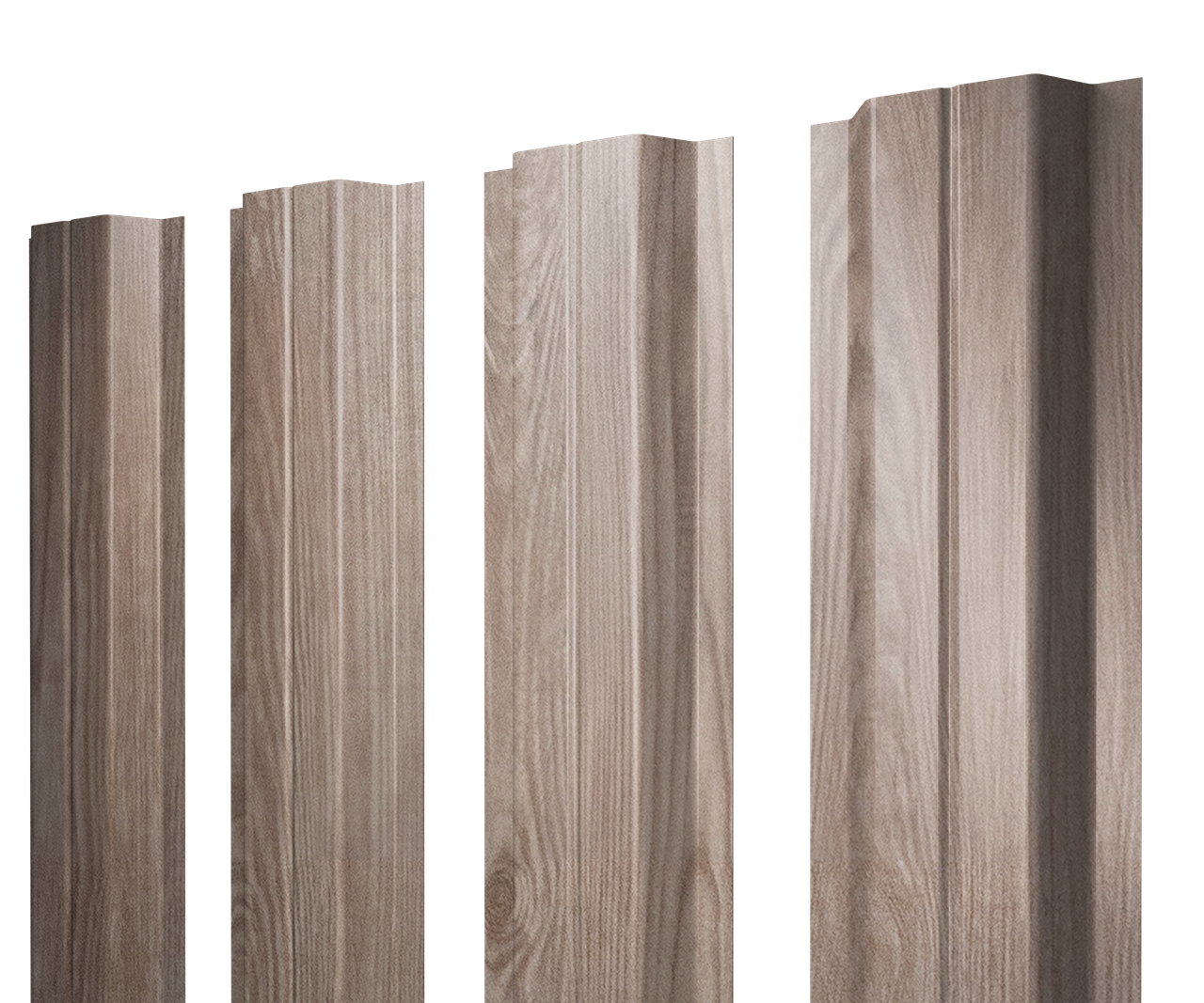 Штакетник П-образный A с прямым резом 0,45 Print Elite White Wood TwinColor