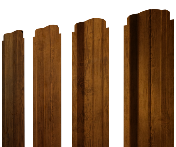 Штакетник П-образный B фигурный 0,45 Print Elite Golden Wood TwinColor