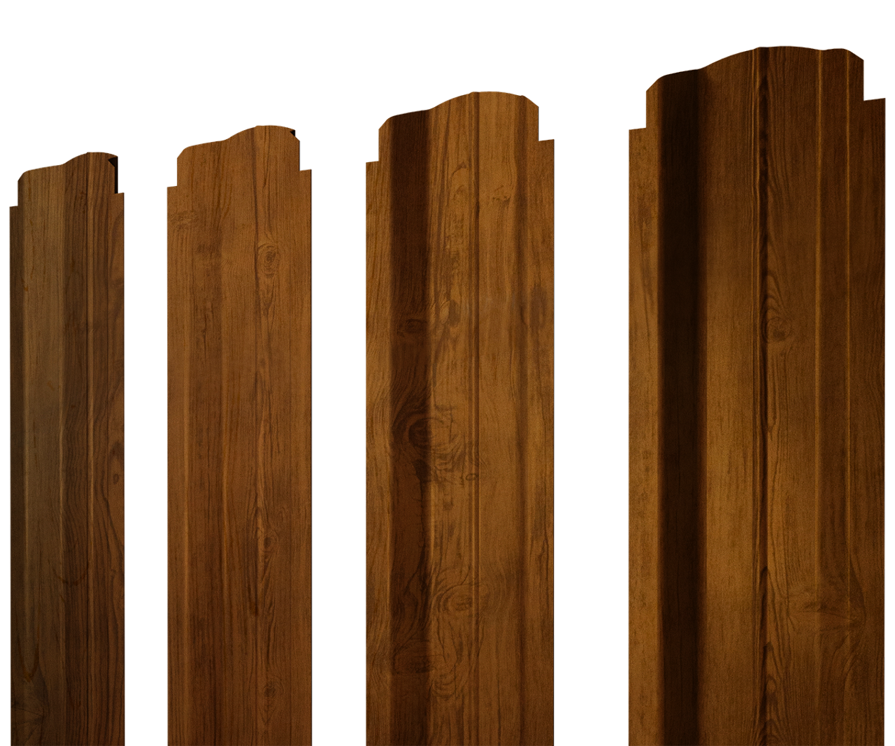 Штакетник П-образный B фигурный 0,45 Print Elite Golden Wood TwinColor
