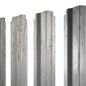 Штакетник П-образный B фигурный 0,45 Print Elite Snow Wood TwinColor