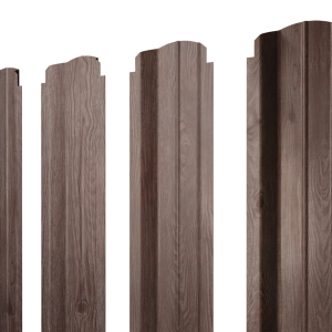 Штакетник П-образный B фигурный 0,45 Print Elite White Wood TwinColor