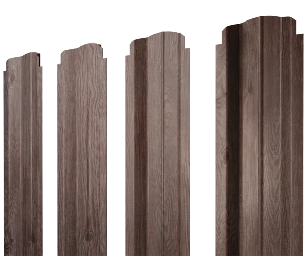 Штакетник П-образный B фигурный 0,45 Print Elite White Wood TwinColor
