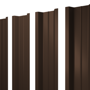 Штакетник П-образный В с прямым резом 0,45 Drap TwinColor RAL 8017 шоколад