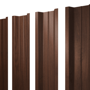 Штакетник П-образный В с прямым резом 0,45 Print Elite Choco Wood TwinColor