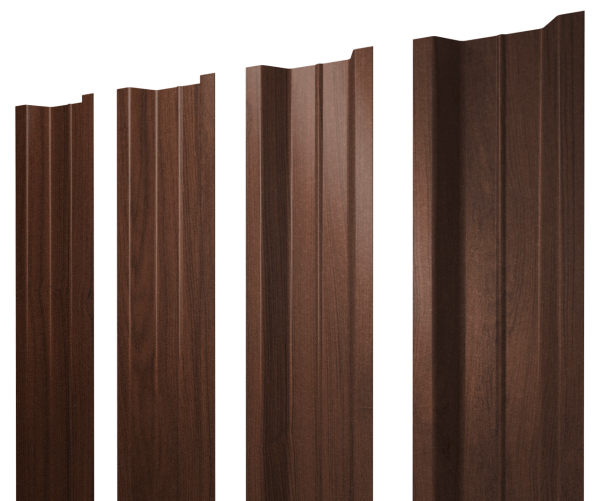 Штакетник П-образный В с прямым резом 0,45 Print Elite Choco Wood TwinColor