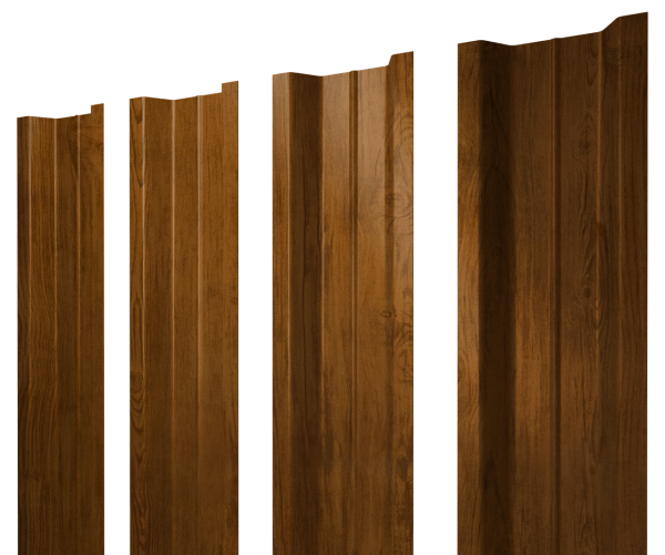 Штакетник П-образный В с прямым резом 0,45 Print Elite Golden Wood TwinColor