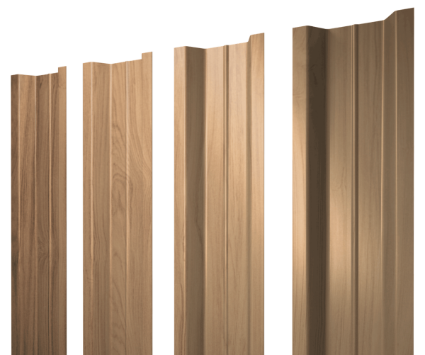 Штакетник П-образный В с прямым резом 0,45 Print Elite Honey Wood TwinColor