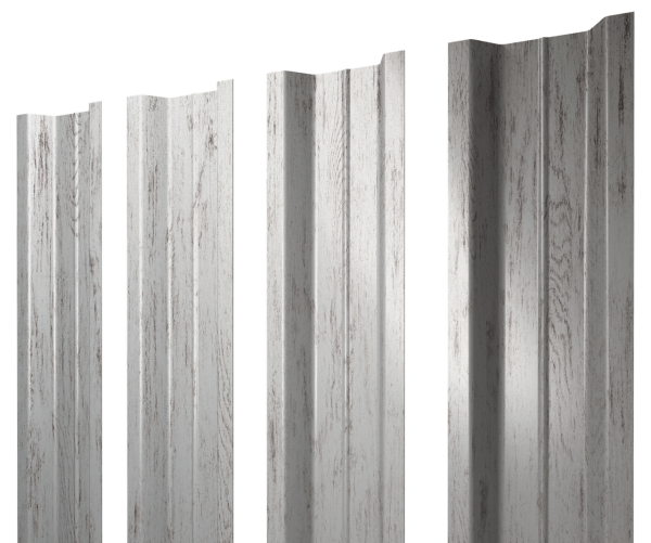 Штакетник П-образный В с прямым резом 0,45 Print Elite Snow Wood TwinColor