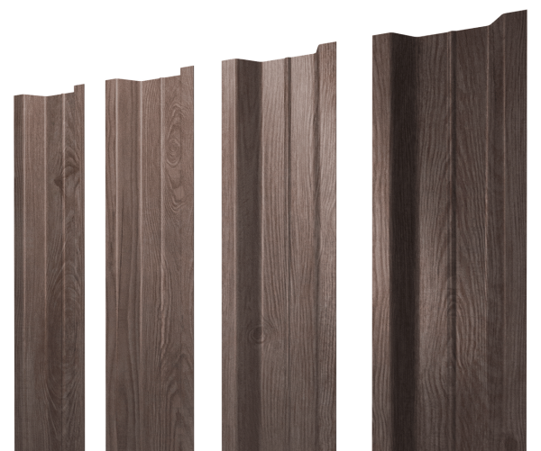 Штакетник П-образный В с прямым резом 0,45 Print Elite White Wood TwinColor