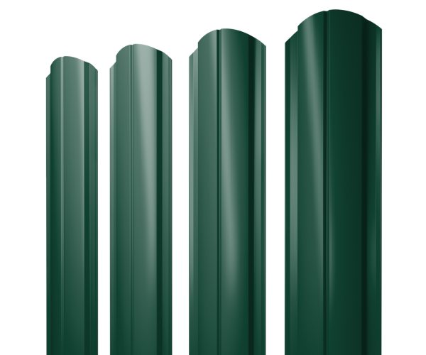 Штакетник Полукруглый Slim фигурный 0,45 Drap RAL 6005 зеленый мох