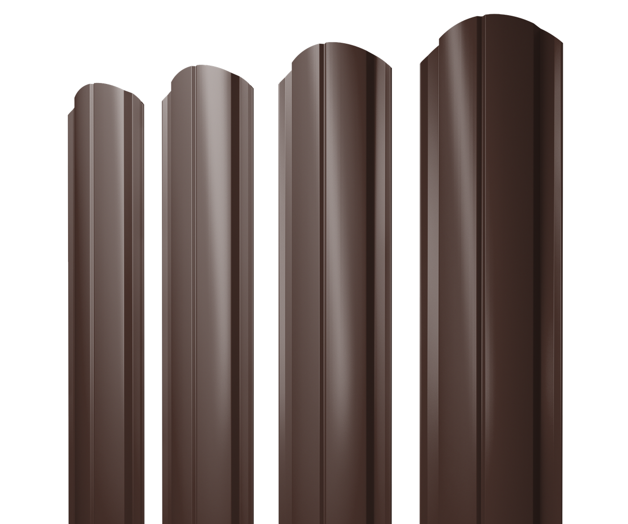 Штакетник Полукруглый Slim фигурный 0,45 Drap RAL 8017 шоколад