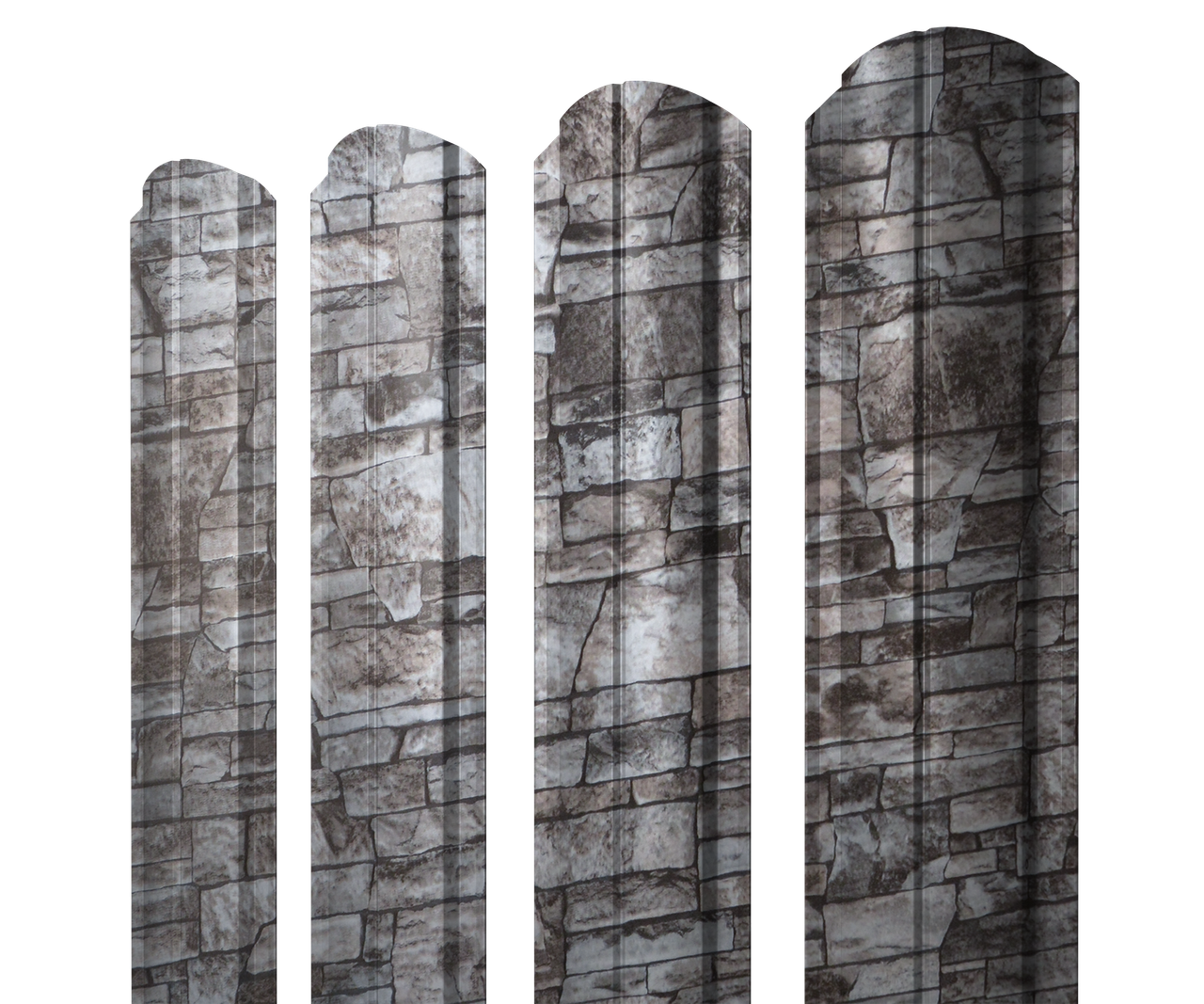 Штакетник Полукруглый Slim фигурный 0,45 Print Elite Fine Stone TwinColor