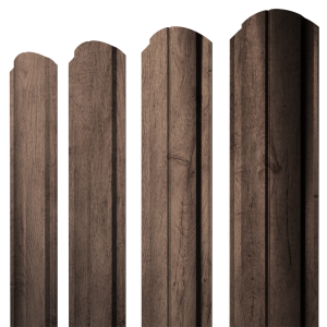 Штакетник Полукруглый Slim фигурный 0,45 Print Premium Almond Wood Fresh