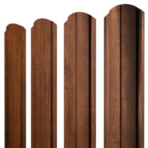 Штакетник Полукруглый Slim фигурный 0,45 Print Premium Golden Wood Fresh TwinColor