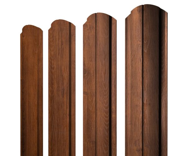 Штакетник Полукруглый Slim фигурный 0,45 Print Premium Golden Wood Fresh TwinColor