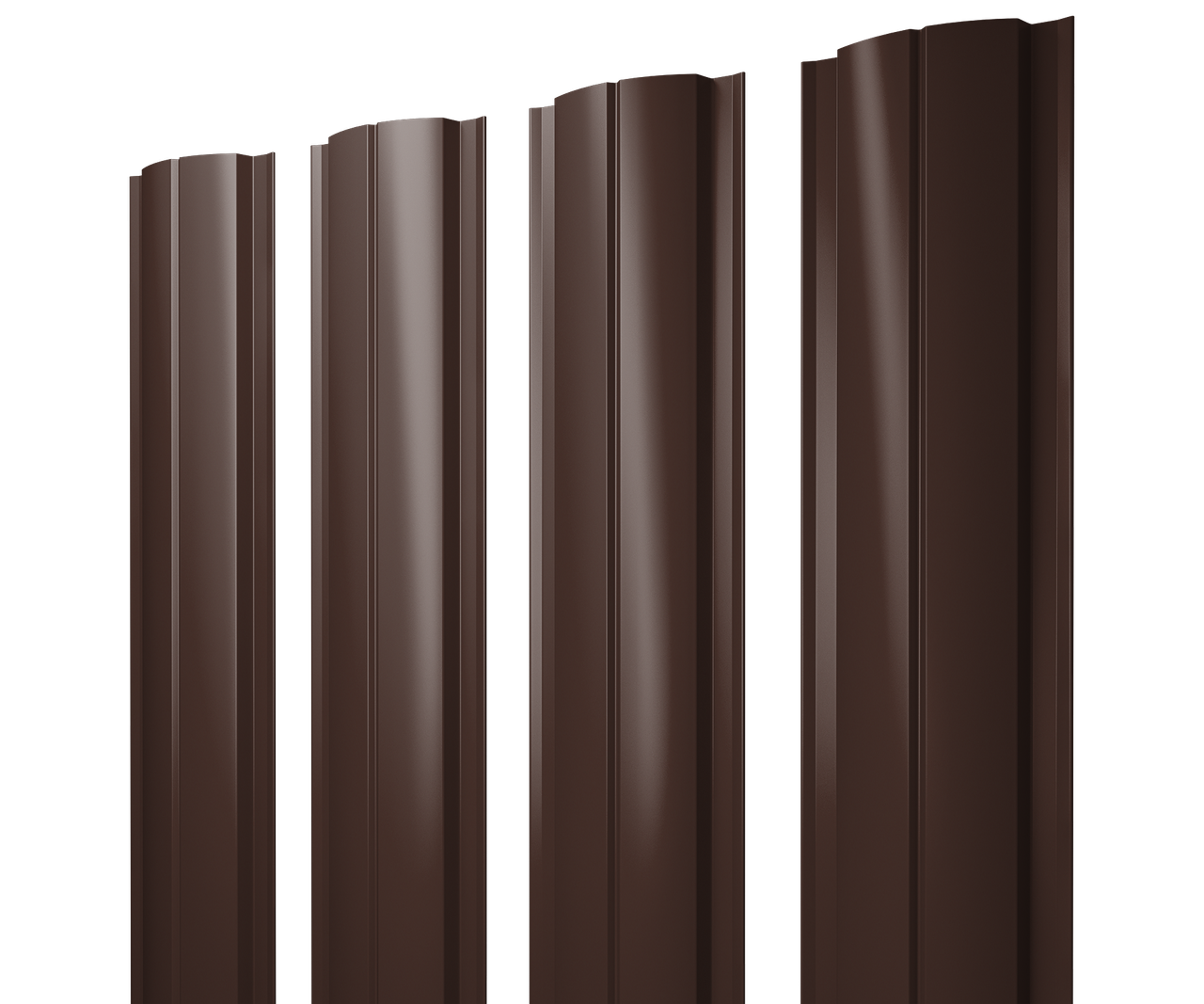 Штакетник Полукруглый Slim с прямым резом 0,45 PE-Double RAL 8017 шоколад