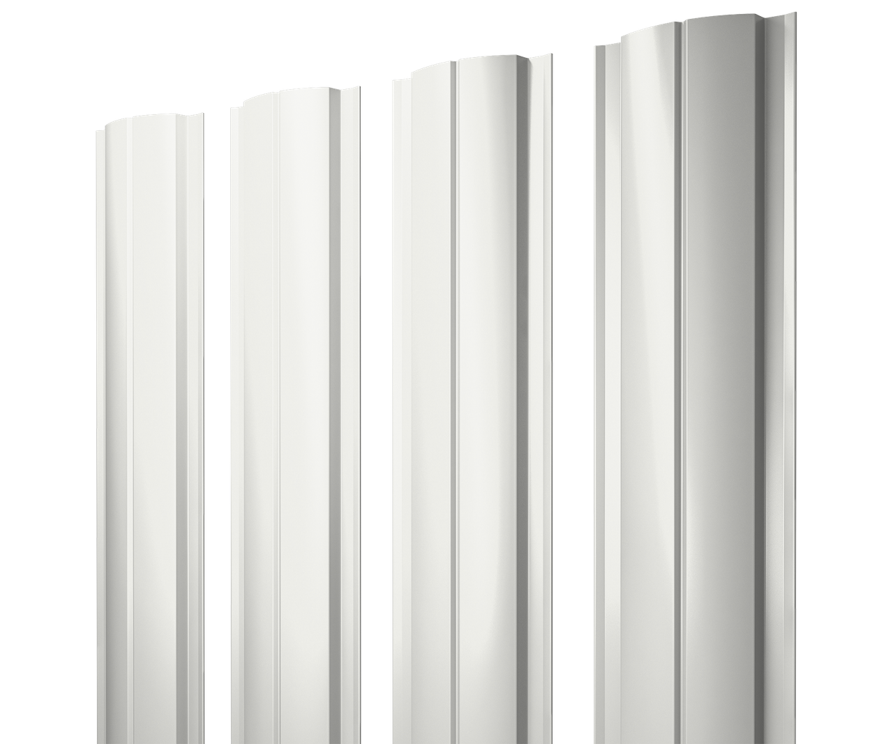 Штакетник Полукруглый Slim с прямым резом 0,45 PE RAL 9003 сигнальный белый