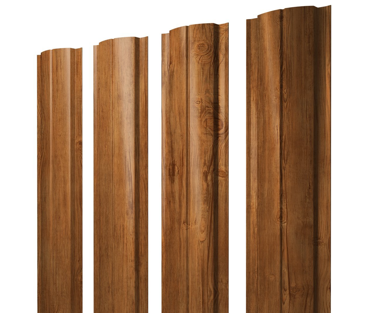 Штакетник Полукруглый Slim с прямым резом 0,45 Print-Double Elite Golden Wood