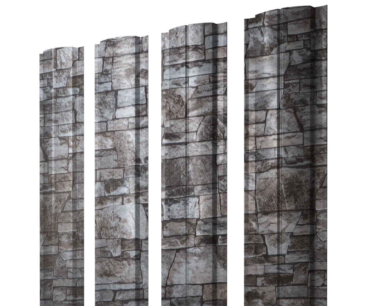 Штакетник Полукруглый Slim с прямым резом 0,45 Print Elite Fine Stone TwinColor