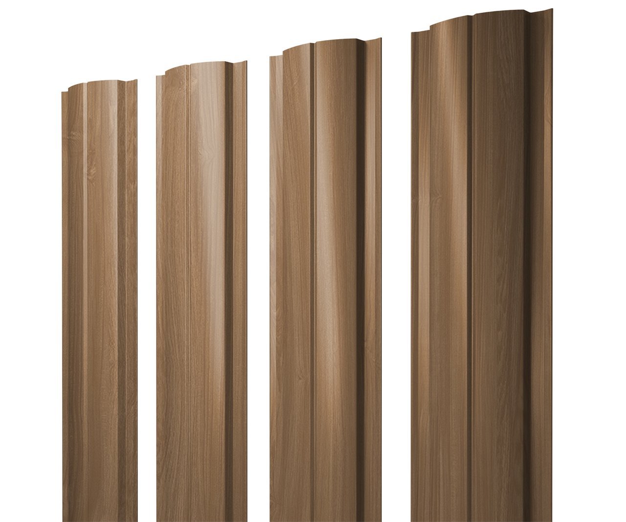 Штакетник Полукруглый Slim с прямым резом 0,45 Print Elite Honey Wood TwinColor