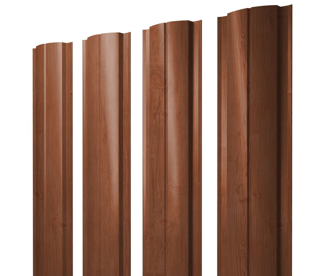 Штакетник Полукруглый Slim с прямым резом 0,45 Print Elite Rowan TwinColor