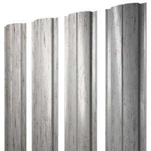 Штакетник Полукруглый Slim с прямым резом 0,45 Print Elite Snow Wood TwinColor