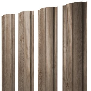 Штакетник Полукруглый Slim с прямым резом 0,45 Print Elite White Wood TwinColor