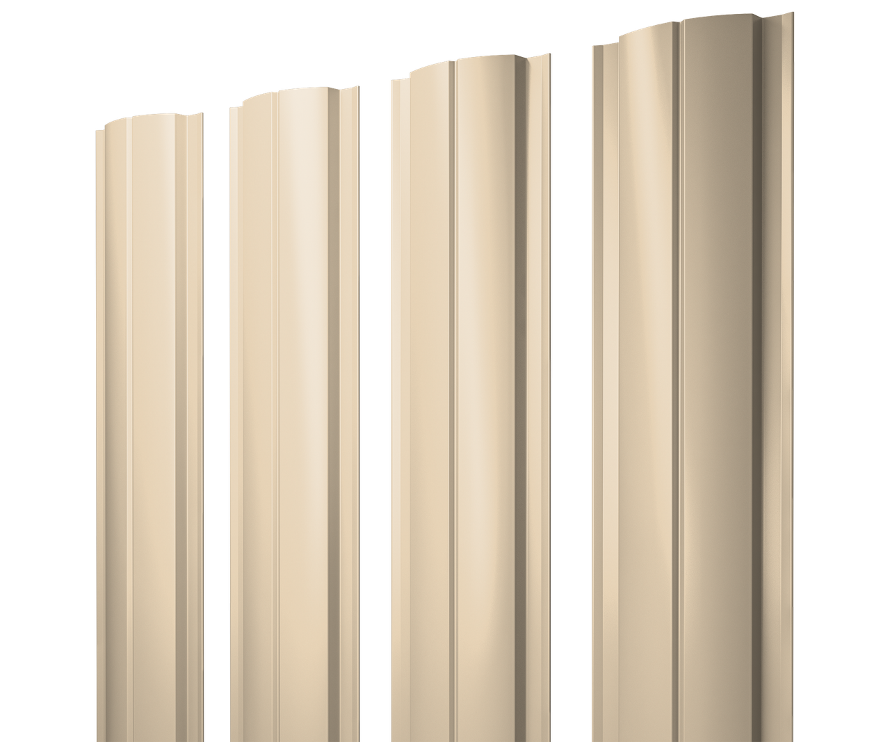 Штакетник Полукруглый Slim с прямым резом 0,5 Satin RAL 1015 светлая слоновая кость