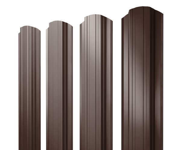 Штакетник Прямоугольный фигурный 0,4 PE-Double RAL 8017 шоколад
