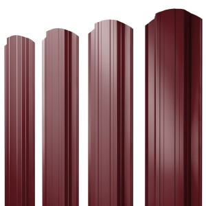 Штакетник Прямоугольный фигурный 0,45 Drap RAL 3005 красное вино