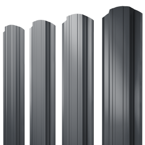 Штакетник Прямоугольный фигурный 0,45 Drap ST RAL 7024 мокрый асфальт