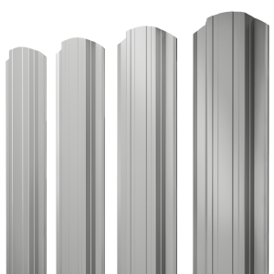Штакетник Прямоугольный фигурный 0,45 PE RAL 9006 бело-алюминиевый