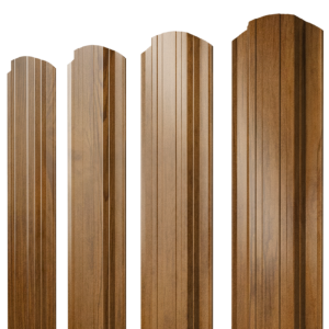 Штакетник Прямоугольный фигурный 0,45 Print-Double Elite Golden Wood