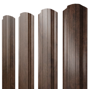 Штакетник Прямоугольный фигурный 0,45 Print Elite Antique Wood TwinColor