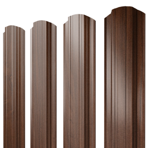 Штакетник Прямоугольный фигурный 0,45 Print Elite Choco Wood TwinColor
