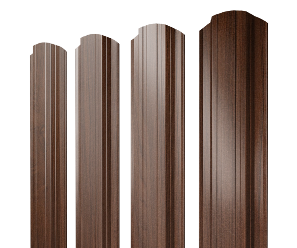 Штакетник Прямоугольный фигурный 0,45 Print Elite Choco Wood TwinColor
