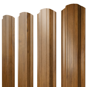Штакетник Прямоугольный фигурный 0,45 Print Elite Golden Wood TwinColor